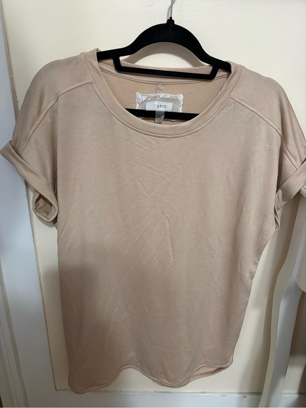 NWOT Cupio Short Sleeve Top - Light Beige